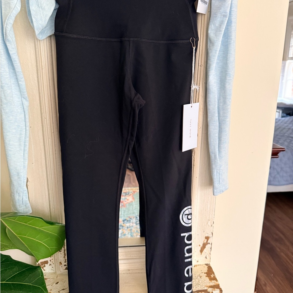 Free People Blue Glow Heather Long Sleeve Top & Tavi Noir Pure Barre Leggings XS - Picture 4 of 7
